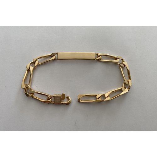 Gourmette Plaque Or 18k Plaque Vierge