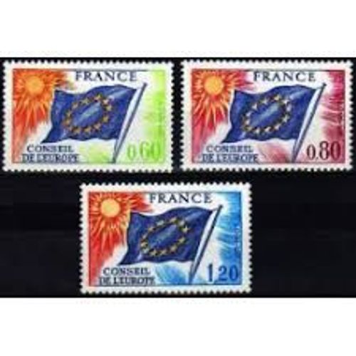 Conseil De L'europe : Drapeaux Série Complète Année 1975 Timbres De Service N° 46 47 48 Yvert Et Tellier Luxe
