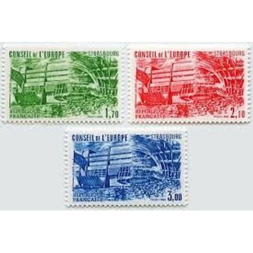 Conseil De L'europe : Palais De L'europe Bâtiment Du Conseil Série Complète Année 1984 Timbres De Service N° 82 83 84 Yvert Et Tellier Luxe