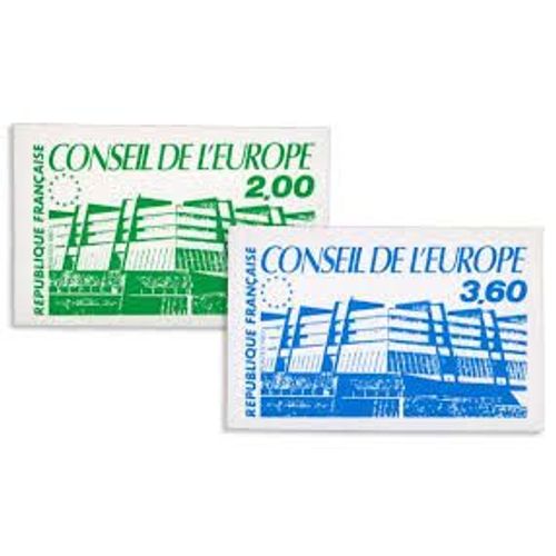 Conseil De L'europe : Bâtiment Du Conseil La Paire Année 1987 Timbres De Service N° 96 97 Yvert Et Tellier Luxe
