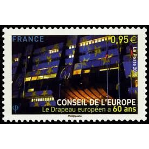 Conseil De L'europe : 60 Ans Du Drapeau Européen Année 2015 Timbre De Service N° 163 Yvert Et Tellier Luxe