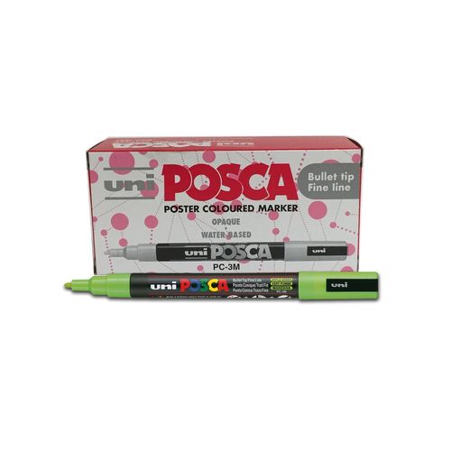Posca Lot De 12 Marqueurs Pointe Conique Fine Pc3m 0,9 - 1,3mm Vert Pomme