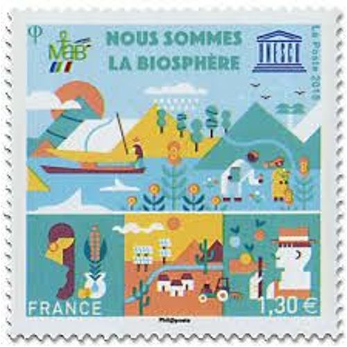 Unesco : Nous Sommes La Biosphère Année 2018 Timbre De Service N° 172 Yvert Et Tellier Luxe