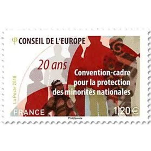 Conseil De L'europe : 20ème Anniversaire De La Convention Cadre Protection Des Minorités Année 2018 Timbre De Service N° 173 Yvert Et Tellier Luxe