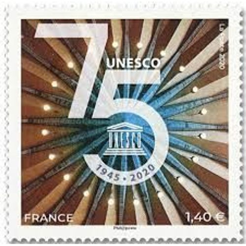 Unesco : Logo Du Jubilé Et Détail Du Plafond De La Salle X Année 2020 Timbre De Service N° 179 Yvert Et Tellier Luxe