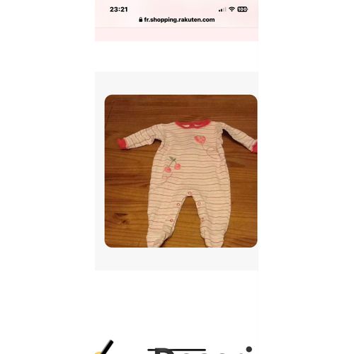 Pyjama Bebe Raye Blanc Rose 6 Mois