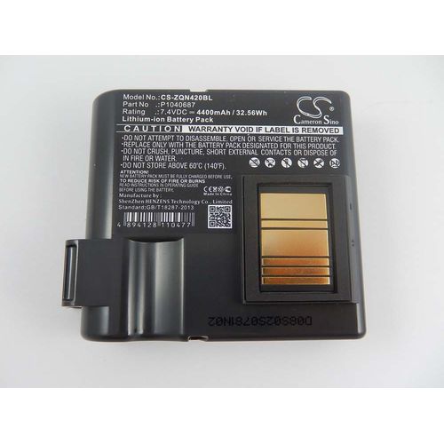 vhbw Batterie remplacement pour Zebra BTRY-MPP-68MA1-01, P1040687 pour imprimante, scanner, imprimante d'étiquettes (4400mAh, 7,4V, Li-ion)