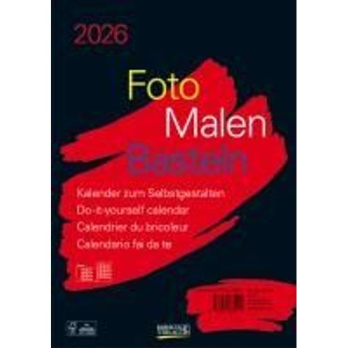 Foto-Malen-Basteln Bastelkalender A4 Schwarz 2026