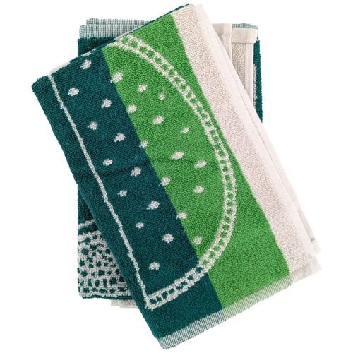 Lot De 2 Torchons De Cuisine Éponge Fruitful 50x50 Cm Vert Menthe
