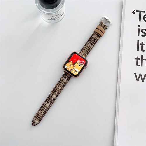 Applicable Au Bracelet De Montre Apple Apple Watch 8 Ultra Bracelet De Montre Iwatch 7 Cuir Véritable Se Automne Et Hiver Peluche Femme-Couleur 1-44 Mm (Iwatch456se)