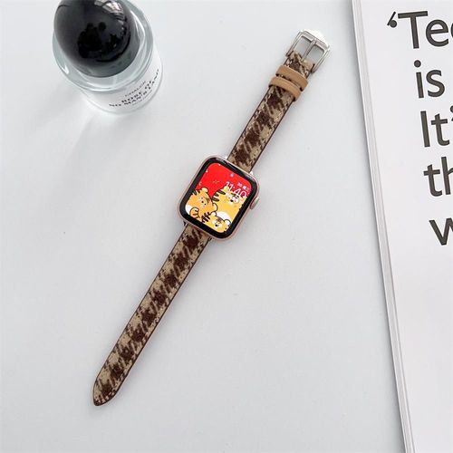 Applicable Au Bracelet De Montre Apple Apple Watch 8 Ultra Bracelet De Montre Iwatch 7 Cuir Véritable Se Automne Et Hiver Peluche Femme-Couleur 11-44 Mm (Iwatch456se)