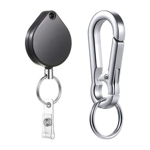 Petite Bobine Rétractable Résistante De Porte-Badges, Porte-Badges D'identification Avec Porte-Clés À Clip De Ceinture Pour Porte-Clés De Carte De Visite