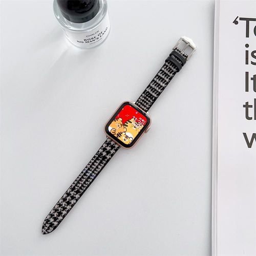 Applicable Au Bracelet De Montre Apple Apple Watch 8 Ultra Bracelet De Montre Iwatch 7 Cuir Véritable Se Automne Et Hiver Peluche Femme-Couleur 3-44 Mm (Iwatch456se)