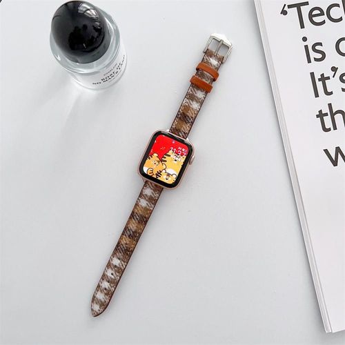 Applicable Au Bracelet De Montre Apple Apple Watch 8 Ultra Bracelet De Montre Iwatch 7 Cuir Véritable Se Automne Et Hiver Peluche Femme-Couleur 5-41 Mm (Iwatch 7/8)