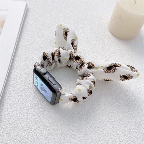 Serre-Tête Élastique Pour Apple Watch S8, Iwatch 7, 45, 612, 3se, Ultra 41 Mm-Fleur Blanche, -38mm/40mm/41mm