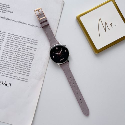 Boucle Carrée Fine En Cuir Véritable Adaptée Au Bracelet De Montre Huawei Watch3 Gt2 Honor Magic2 Pro Xiaomi Couleur-Montre Honor Magic2 46 Mm, Boucle Carrée En Cuir Violet Lavande