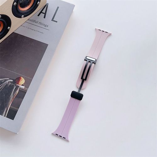 Boucle Déployante Magnétique Pour Bracelet De Montre Iwatch 7, Bracelet De Sport Créatif En Silicone Couleur Starlight Pour Apple Watch 8e Génération 41-Boucle Déployante - Lavande Et Rose - 42 Mm/4