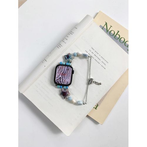 Nouveaux Modèles D'été Pour Apple Watch 7 Apple 8 Bracelet De Montre Été Étoile De Mer Bracelet En Céramique 6543 Génération Se-Étoile De Mer Bleue - 42 Mm/44 Mm/45 Mm/49 Mm