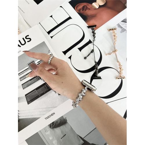 Modèle De Bracelet De Montre Adapté À Apple Watch Bracelet Applewatch Style Xiaoxiang Bracelet Iwatch Li Luojia-Bracelet Incurvé Argenté - [41 Mm] Compatible Avec Iwatch 7/8e Génération
