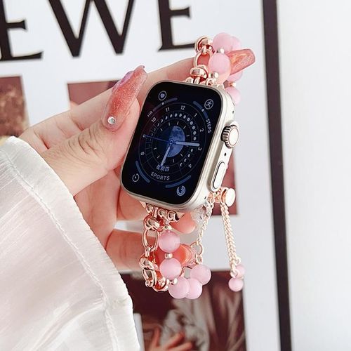 Applicable À L'apple Watch 7 Bracelet 6 ?il De Chat Pierre Mignon Apple Iwatch Été Bracelet Ultra8 Modèle Féminin 41-?il De Chat - Or Rose - 38 Mm/40 Mm/41 Mm - Universel