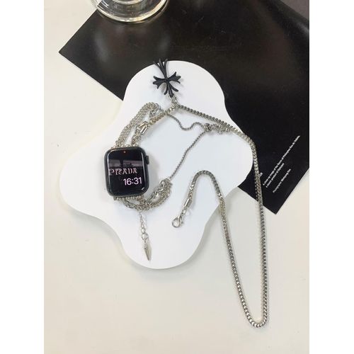 Convient Pour Apple Watch 67e Génération Niche Haut De Gamme Punk Cross Series Ins Bracelet De Montre Apple S8-Série Punk Cross - Croix Noire - 38 Mm/40 Mm/41 Mm