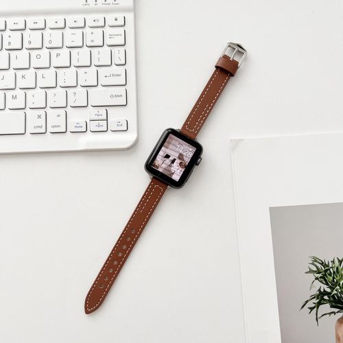 Petite Taille Adaptée À L'apple Watch Bracelet De Montre Apple Bracelet En Cuir De Haute Qualité Iwatch9 8765341se-Bracelet De Montre Marron, Largeur 14, 42 Mm/44 Mm/45 Mm/49 Mm