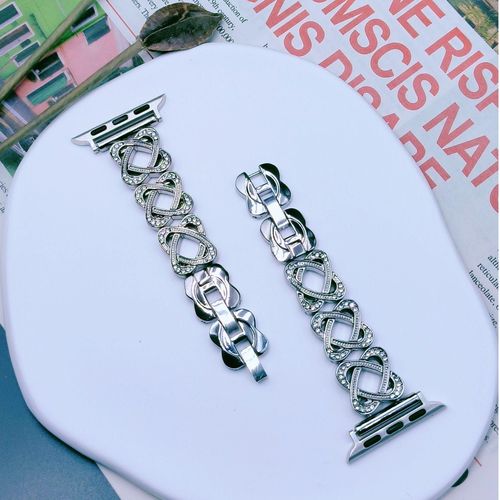 Nouveau Design De Haute Qualité En Métal Incrusté De Diamants Adapté Au Bracelet De Montre Iwatchs978 Génération Applewatch56se-Argent - 42 Mm/44 Mm/45 Mm/49 Mm