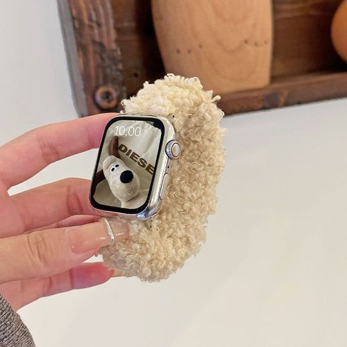 Bague En Peluche Pour Gros Intestin, Bracelet De Montre Iwatch 9, 678, Pour Apple Watch Se-Peluche Velours Abricot 38 Mm/40 Mm/41 Mm