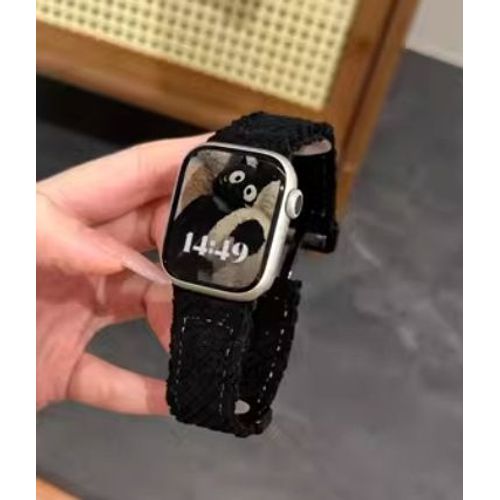 Velours Côtelé De Style Décontracté Automne Et Hiver Adapté Au Bracelet Apple Watch S9iwatch78 Génération 6541se-Noir - 38 Mm/40 Mm/41 Mm