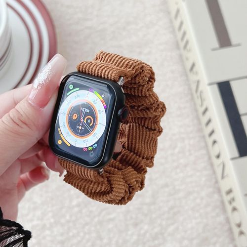 Bandeau Pour Cheveux Automne Et Hiver Adapté Au Bracelet De Montre Iwatch Apple S8 Original S9 Apple Watch76543 Génération Se-Bracelet Simple En Peluche C?ur Rouge - Marron - 38 Mm/40 Mm/41 Mm