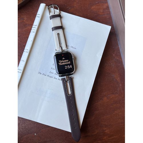 Bracelet De Montre Apple En Cuir Creux En Forme De T, Nouvelle Couleur Assortie, Adapté À La Génération Iwatch 7/8 41 Mm, Tout-Assorti Coréen Femme S9-Creux En Forme De T, Nouvelle Couleur Assortie