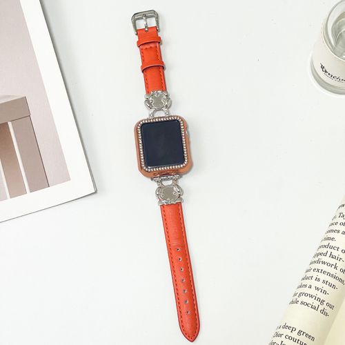 Bracelet En Cuir Souple Rouge Limité Pour Apple Watch, Compatible Avec Les Modèles De La Génération 978 Et Iwatch 6543se-Pacha Dog - Boucle Platine Vert Foncé - 42 Mm/44 Mm/45 Mm/49 Mm