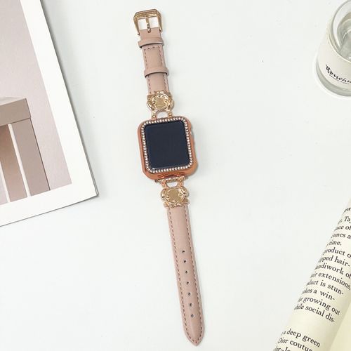 Bracelet En Cuir Souple Rouge Limité Pour Apple Watch, Compatible Avec Les Modèles De La Génération 978 Et Iwatch 6543se-Pacha Dog - Boucle Or Rose Lotus Rose - 38 Mm/40 Mm/41 Mm
