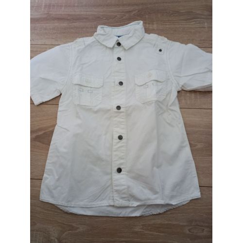 Chemise Manches Courtes Blanche Marque Nky Taille 6 Ans