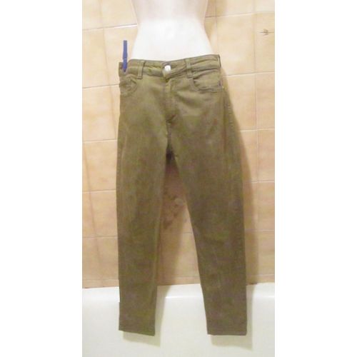 Jean Vert Kaki Foncé Mango, Avec Poches, T. 36 En Taille Réelle
