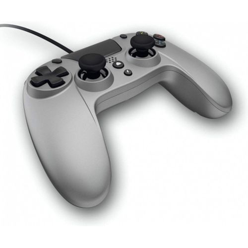 Gioteck Vx4 - Manette Compacte Pour Ps4 Avec Prise Jack 3,5 Mm - Usb Manette Filaire Pour Playstation4/Pro/Slim/Pc - Branchement Casque Gaming - Gamepad - Dual Vibration Shock - Contrôleur Titanium