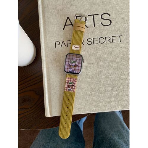 Joli Cuir Souple En Velours Côtelé Imprimé Automne Et Hiver Adapté À La Génération Apple S10 Applewatch9iwatch8765-Avocat - Applicable : Huawei Gt3pro-43 Mm
