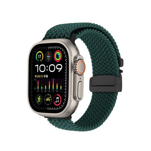 Boucle Robot Pour Apple Watch Apple Watch Bracelet Iwatch S10 Élastique Tressé 987 Boucle Officielle-Boucle À Tisser À La Machine - Vert Jungle - 38/40/41/(10e Génération 42 Mm) Universel
