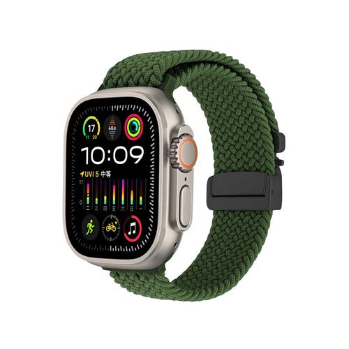 Boucle Robot Pour Apple Watch Apple Watch Bracelet Iwatch S10 Élastique Tressé 987 Boucle Officielle-Boucle De Tissage Machine - Verte - 38/40/41/(10e Génération 42 Mm) Universelle