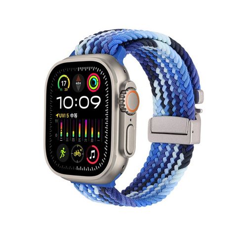 Boucle Robot Pour Apple Watch Apple Watch Bracelet Iwatch S10 Élastique Tressé 987 Boucle Officielle-Tissage De Boucles À La Machine - Myrtille - (1/2/3 Génération 42 Mm) / 44/45/46/49 Mm Universel