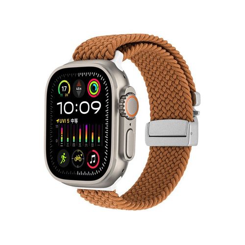 Boucle Robot Pour Apple Watch Apple Watch Bracelet Iwatch S10 Élastique Tressé 987 Boucle Officielle-Tissage De Boucles À La Machine - Café - (1/2/3 Génération 42 Mm) / 44/45/46/49 Mm Universel
