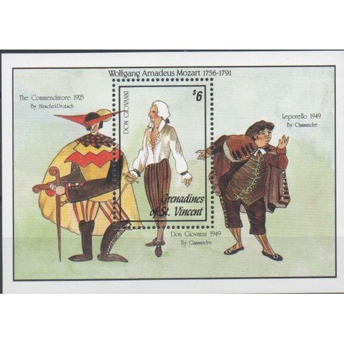 Grenadines Of Saint-Vincent Timbre Mozart 1991