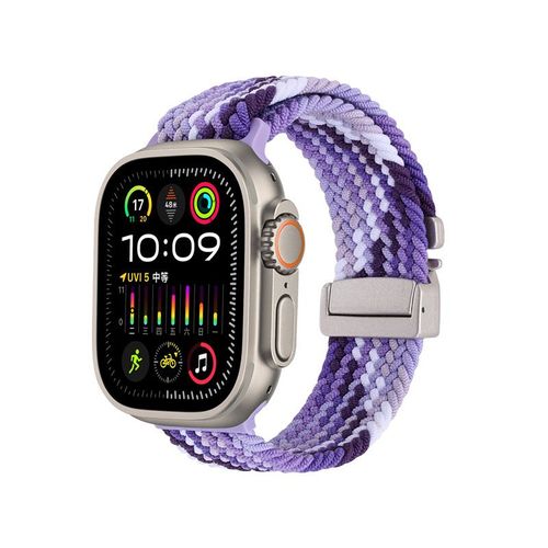 Boucle Robot Pour Apple Watch Apple Watch Bracelet Iwatch S10 Élastique Tressé 987 Boucle Officielle-Boucle À Tisser À La Machine - Raisin - 38/40/41/(10e Génération 42 Mm) Universel