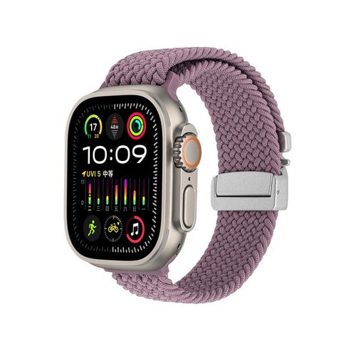 Boucle Robot Pour Apple Watch Apple Watch Bracelet Iwatch S10 Élastique Tressé 987 Boucle Officielle-Tissage À La Machine - Violet Fumé - 38/40/41/(10e Génération 42 Mm) Universel