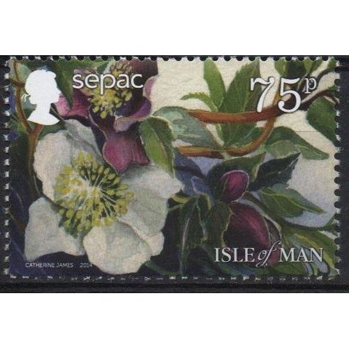 Ile De Man Timbre Fleur 2014