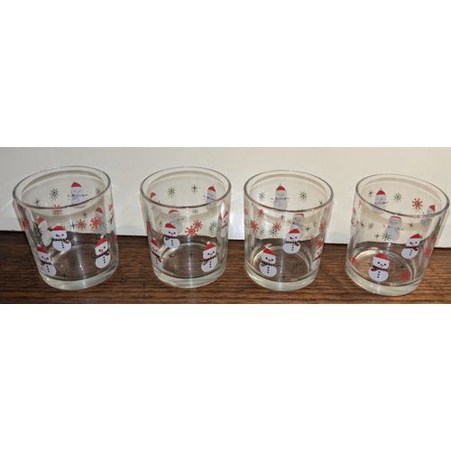 Lot De 4 Verres Bonhomme De Neige