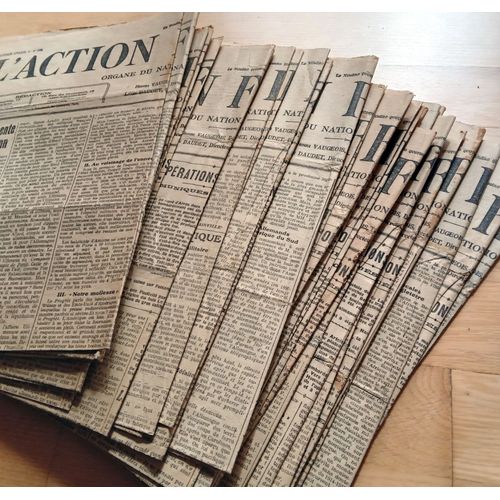 Guerre 14-18 : Gros Lot 32 Vieux Journaux Authentiques "Action Française" 1915 Censure