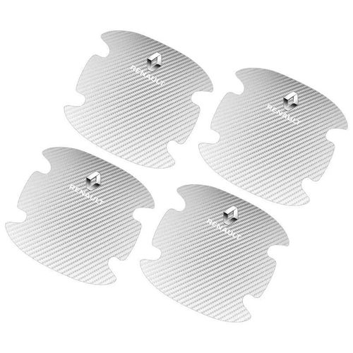 Autocollant De Poignée De Porte De Voiture En Fiber De Carbone, Résistant Aux Rayures, Pour Renault Clio Laguna 2 Megane 2 3 Duster Logan Captu, 4 Pièces-Blanc
