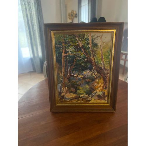 Tableau La Rivière Et La Forêt Avec Cadre Du Peintre Dykes