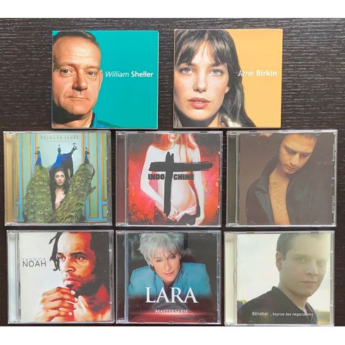 Lot 8 Cd Variétés Françaises - Bénabar - Catherine Lara - Yannick Noah - Nolwenn Leroy - Indochine - Jane Birkin - William Sheller - Calogero